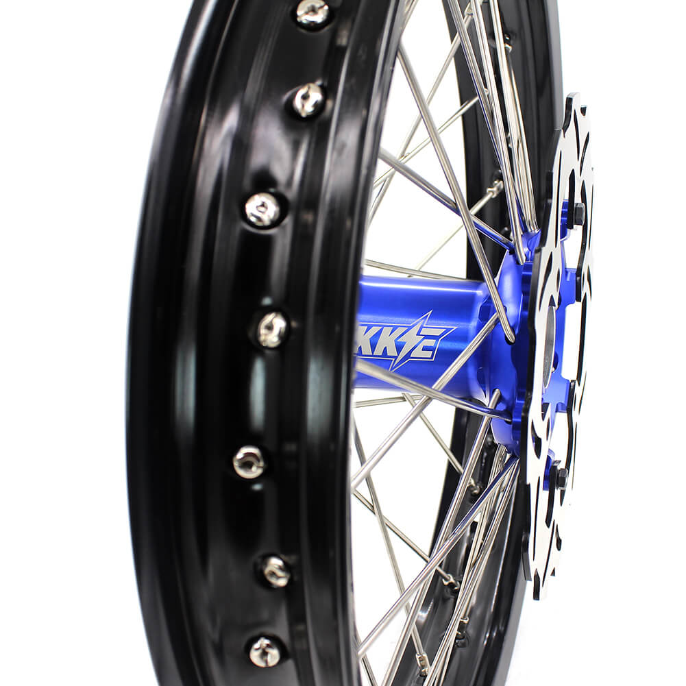 KKE 21 & 18 Enduro Wheels for YAMAHA WR250F 2017-2018 WR450F 2016-2018 Blue&Black 270mm Disc