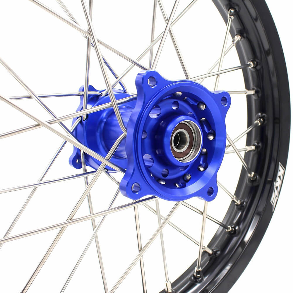 KKE 19 & 16 Spoked Kid's Wheels Rims Set for Kawasaki KX80 KX85 Blue