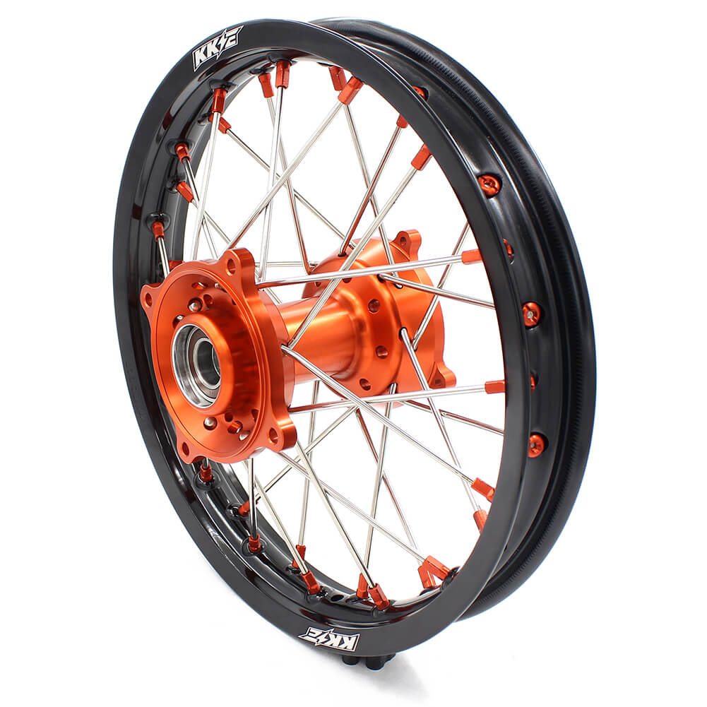 KKE 17"*1.4/14"*1.6 Kid's Big Wheels Rims Fit KTM SX 85 2003-2020 Orange Nipples