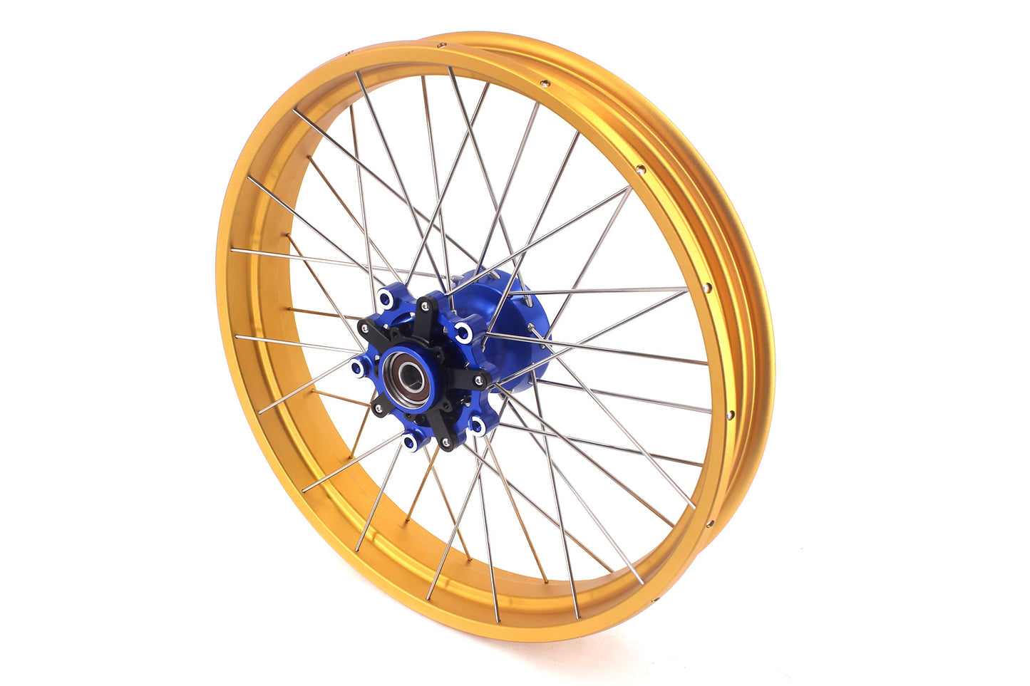 VMX 19inch 17inch CUSH Drive Spoked Tubeless Wheels Set For BMW G310GS 2016-2024 Blue Hub & Gold Rim