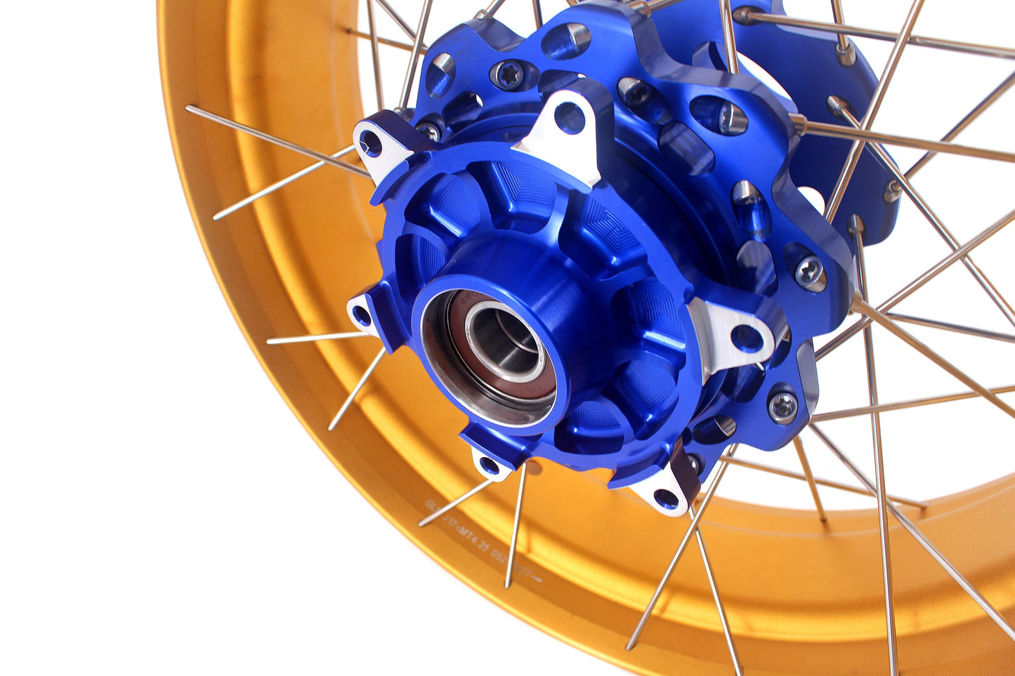 VMX 19inch 17inch CUSH Drive Spoked Tubeless Wheels Set For BMW G310GS 2016-2024 Blue Hub & Gold Rim