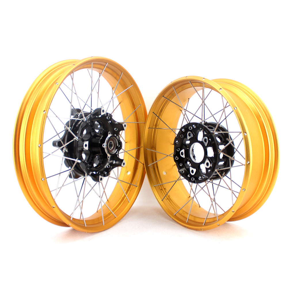 VMX 19" 17" Tubeless Wheels For BMW R1200GS R1200GS Adventure 2013-2020 Black Hub & Gold Rim