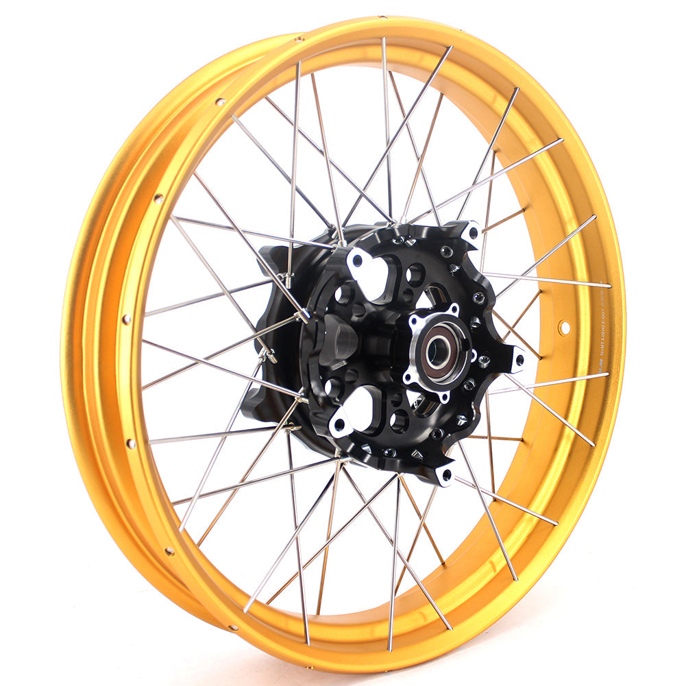 VMX 19" 17" Tubeless Wheels For BMW R1200GS R1200GS Adventure 2013-2020 Black Hub & Gold Rim