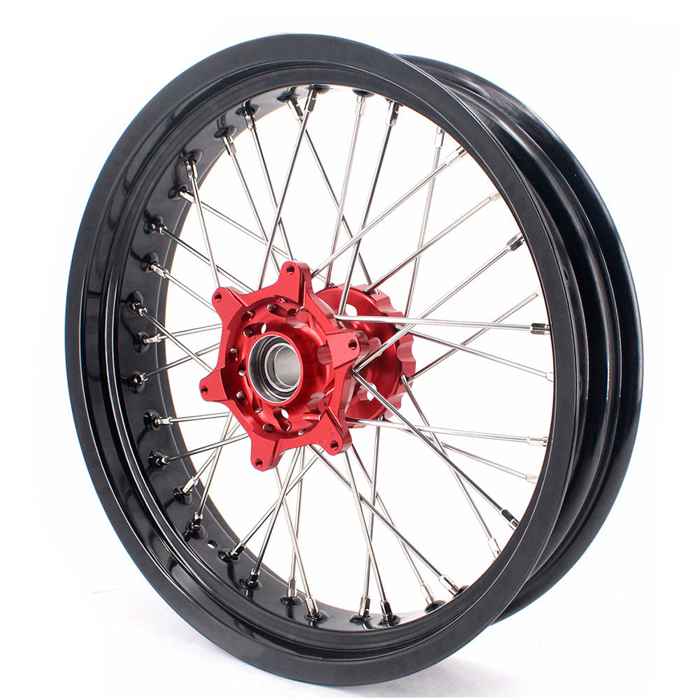 KKE 3.5 & 4.25 Supermoto Motard Wheels Rims for BETA RR 2013-2022 Red Hubs