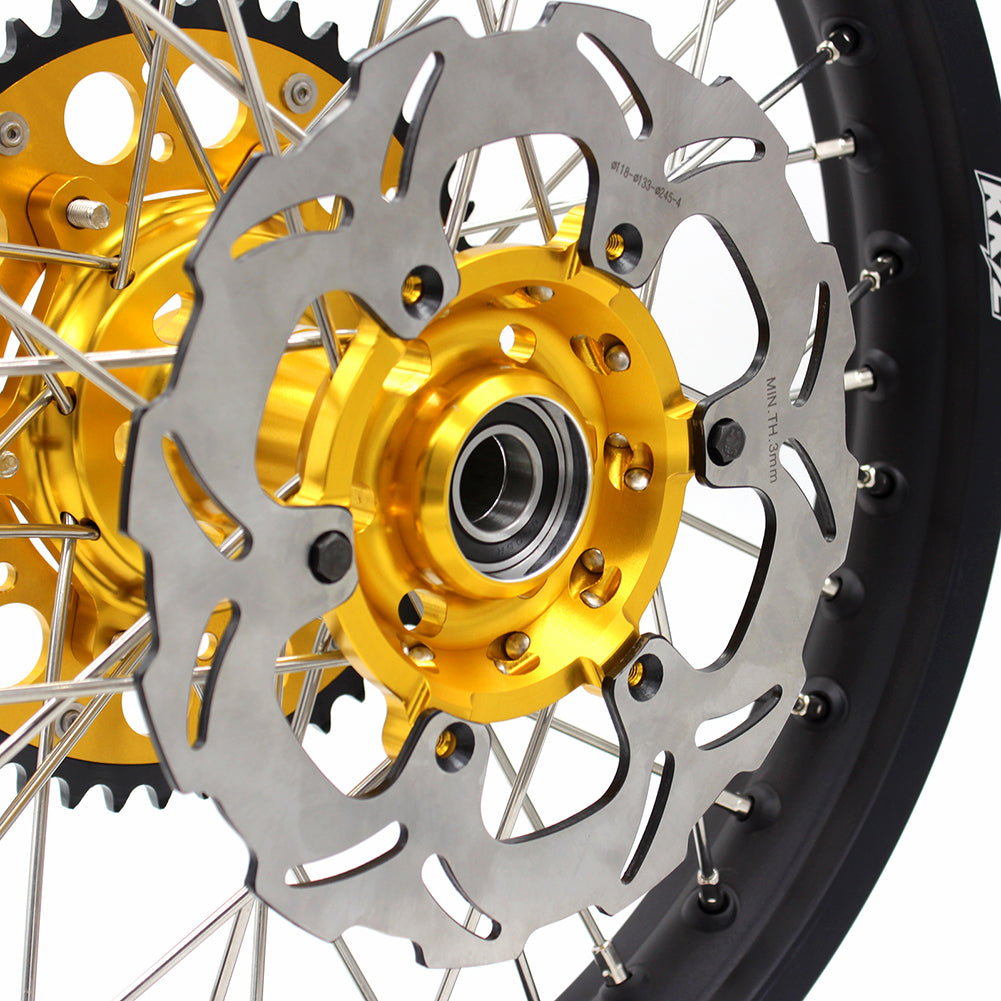 KKE 21" 18" Enduro Wheels Rims For SUZUKI DRZ400SM 2005-2024 Gold Hub
