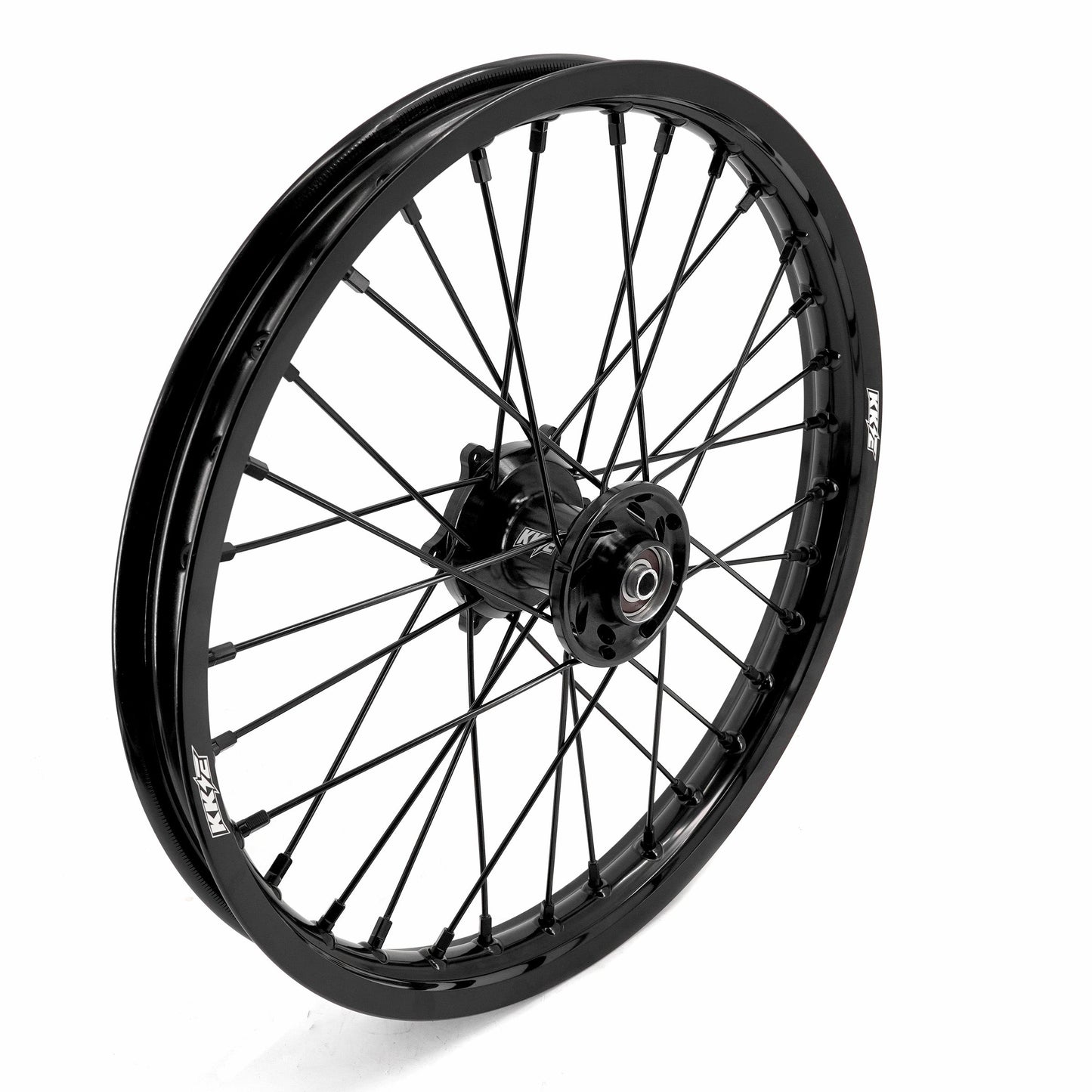 KKE 19 & 16 Spoked Kid's Wheels Rims Set for Kawasaki KX80 KX85 KX100 All Black