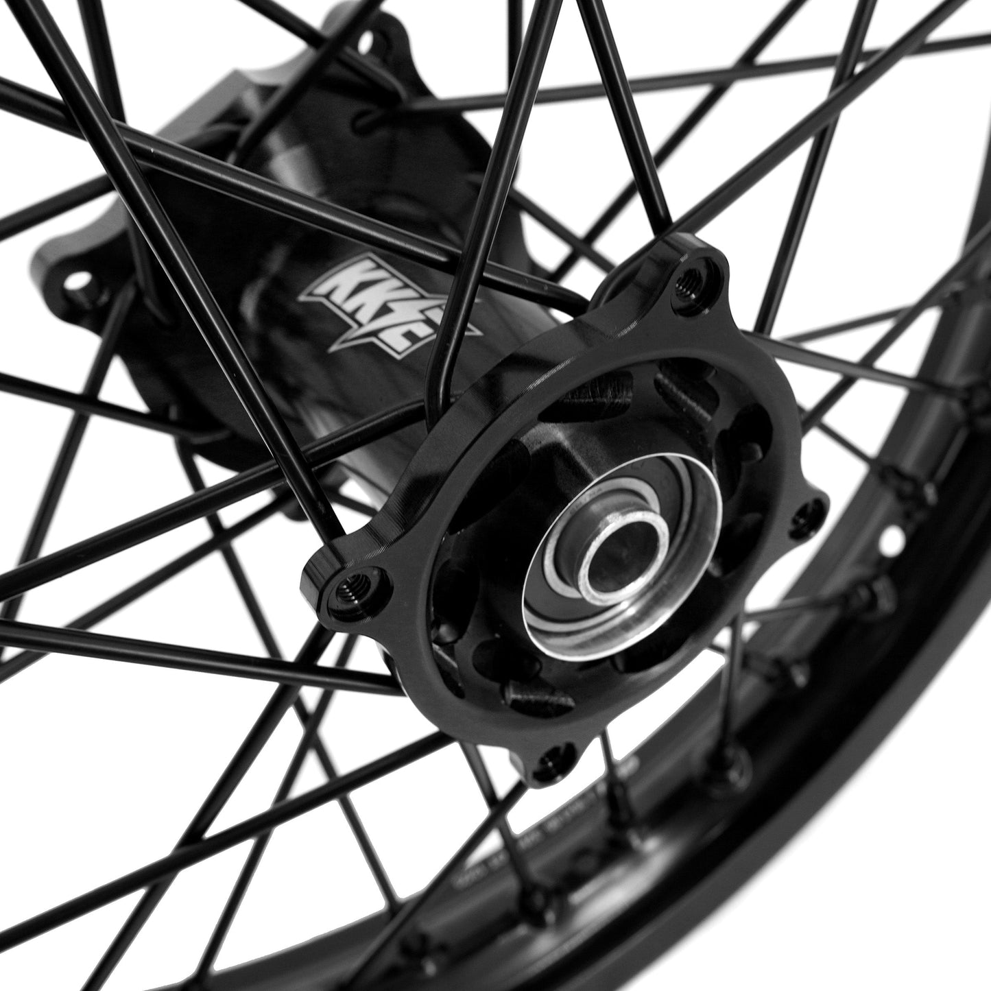 KKE 19 & 16 Spoked Kid's Wheels Rims Set for Kawasaki KX80 KX85 KX100 All Black