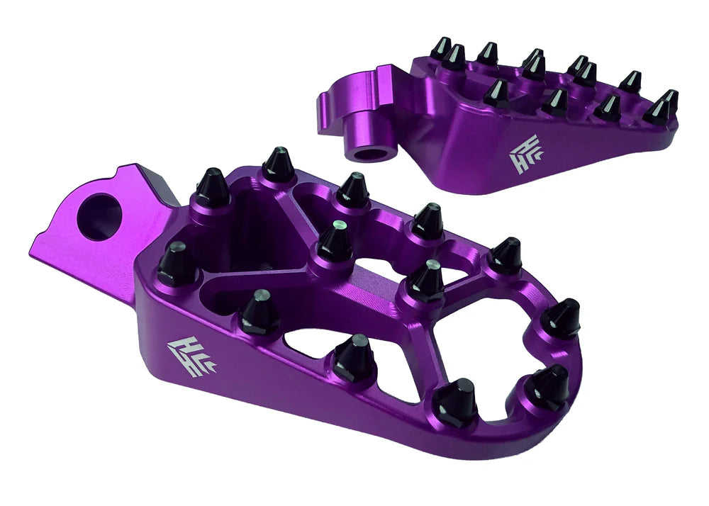 Heavy Hitter ETM RTR Grappler Billet Footpegs (2 Spikes Broken)