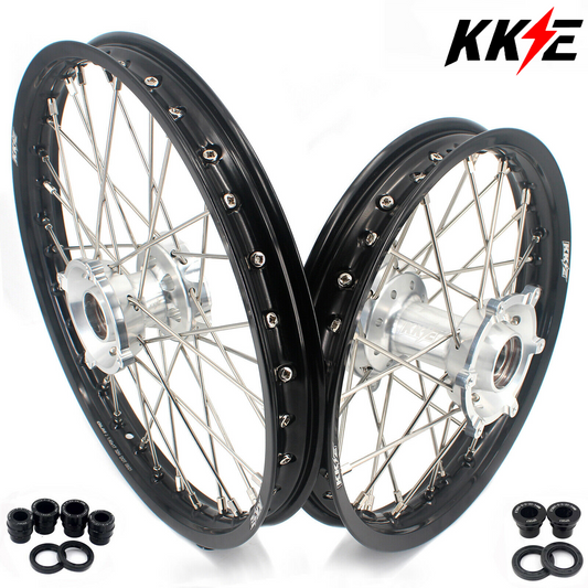 KKE 19"*1.6 & 16"*1.85 Kid's Big Wheels Rims Set Fit KTM SX 85 2021-2024 Silver Hub