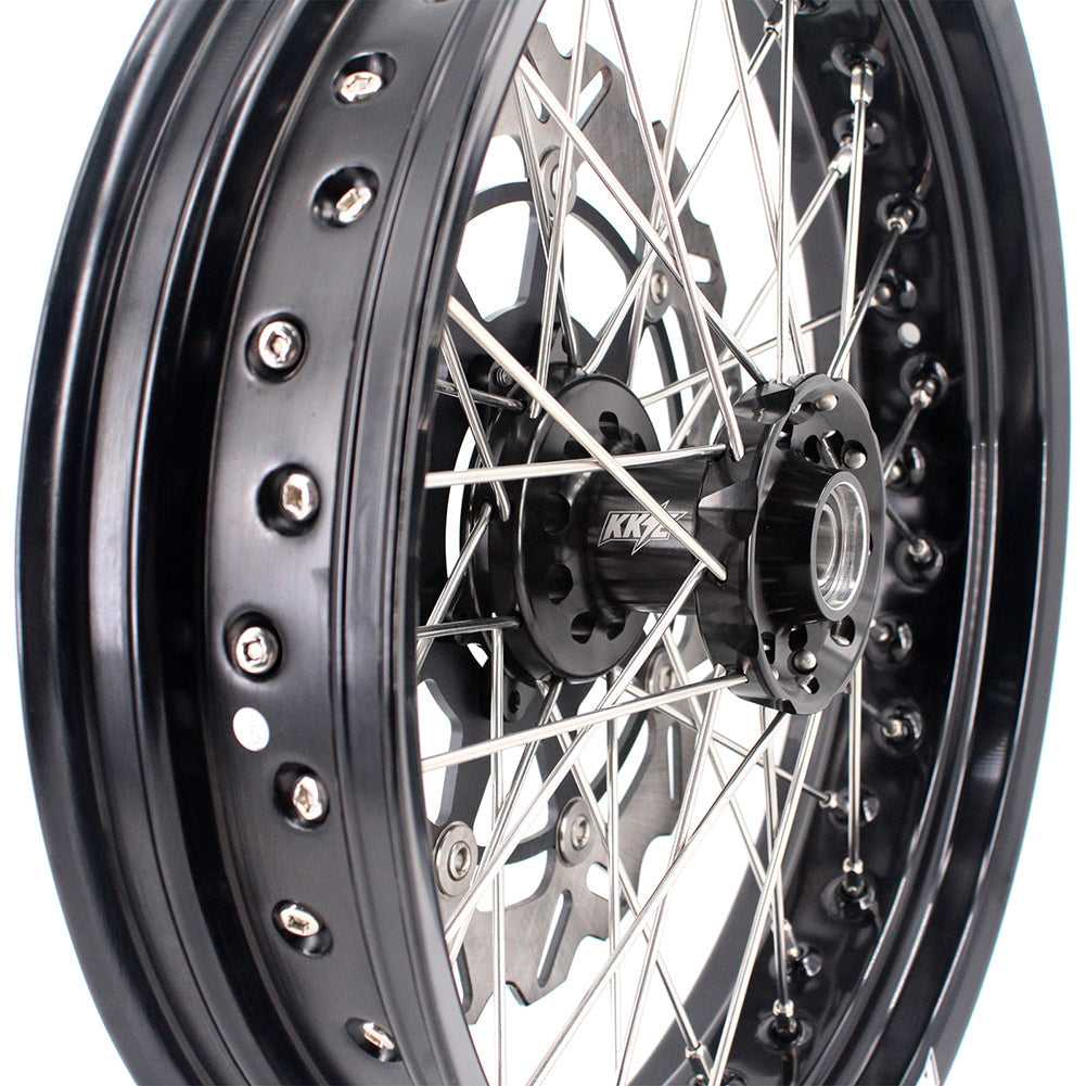 KKE 17 Inch Supermoto Rims for Honda CRF250R 04-13 CRF450R 02-12 Black