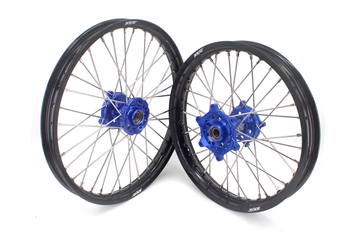 KKE 1.6*21 & 2.15*19 Wheels Rims Fit Kawasaki KX450 2019-2023 KX450X 2021-2023 Blue Hubs
