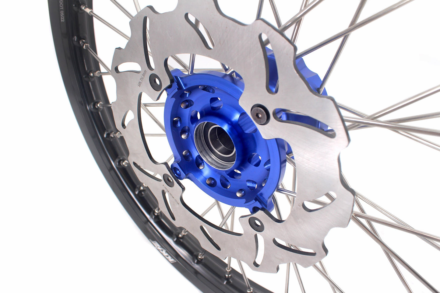 KKE 21 & 18 Motorcycle Dirt Wheels For KAWASAKI KX125 KX250 1993-2002 Blue Hub Disc