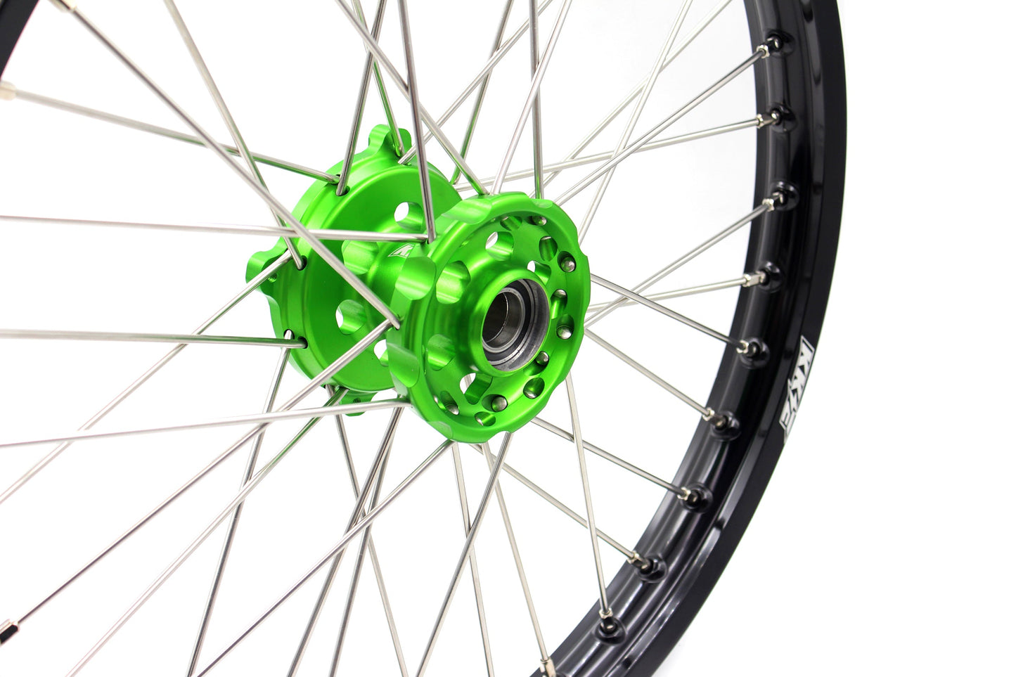 KKE 1.6*21 & 2.15*19 Wheels Rims Fit Kawasaki KX450 2019-2023 KX450X 2021-2023 Green Hubs
