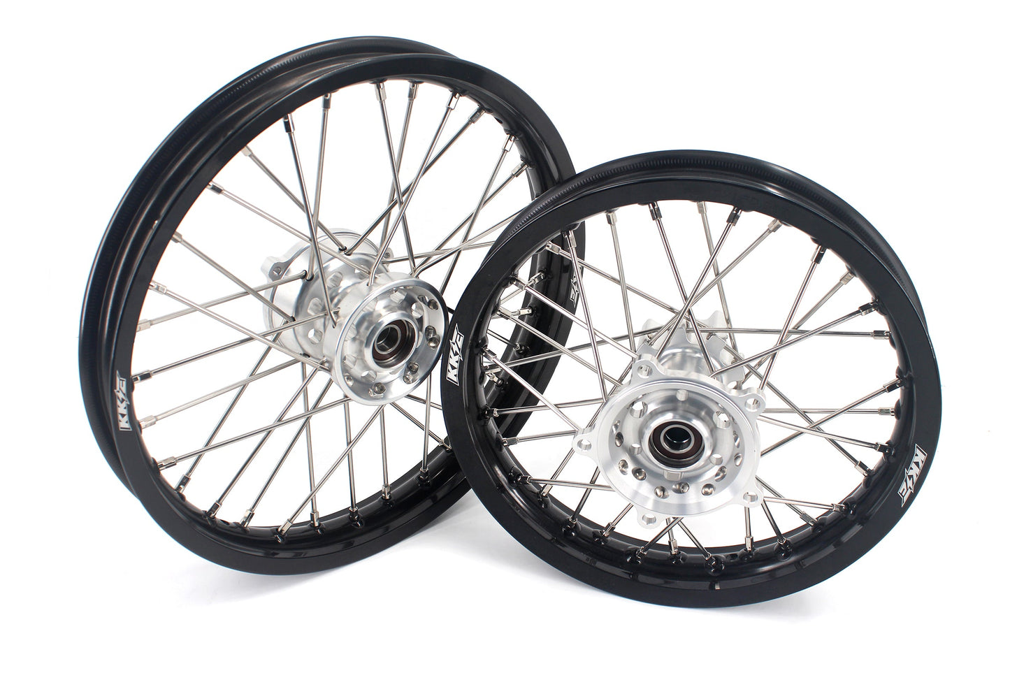 KKE 14 & 12 Small Kid's Wheels Rims Set for KTM 65 SX 2002-2024 Silver&Black