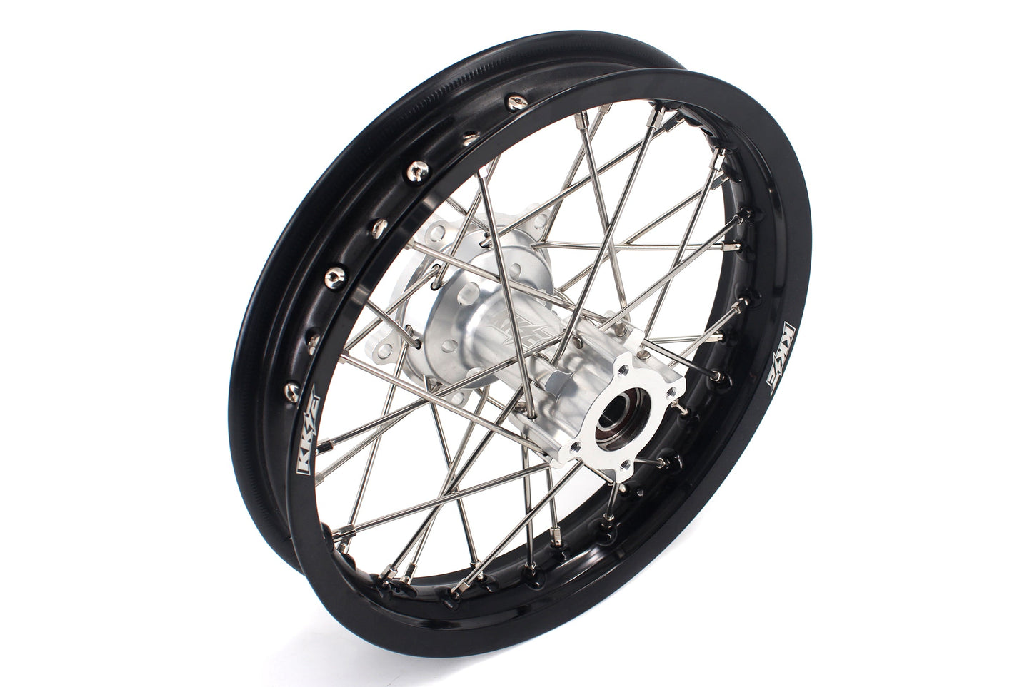 KKE 14 & 12 Small Kid's Wheels Rims Set for KTM 65 SX 2002-2024 Silver&Black