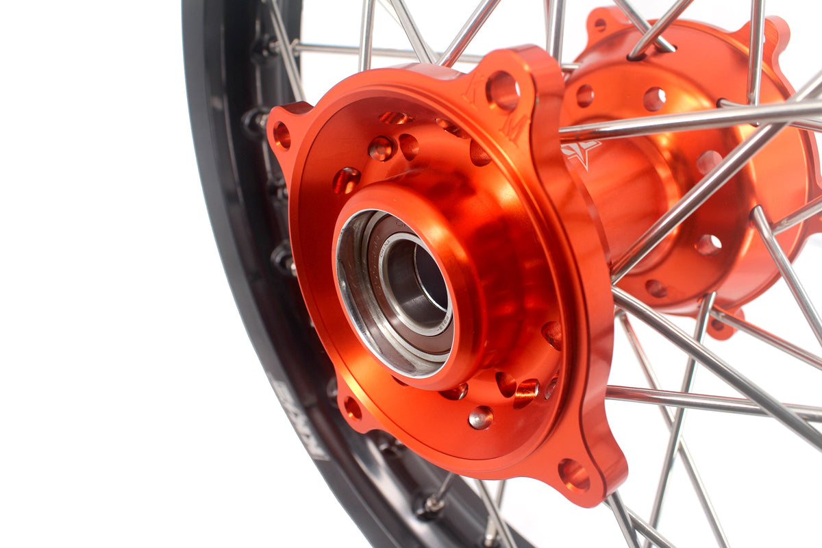 KKE 19" 16" Kid's Big Wheels GLM Rims For KTM SX 85 2021 2022 2023 2024 Orange Hub