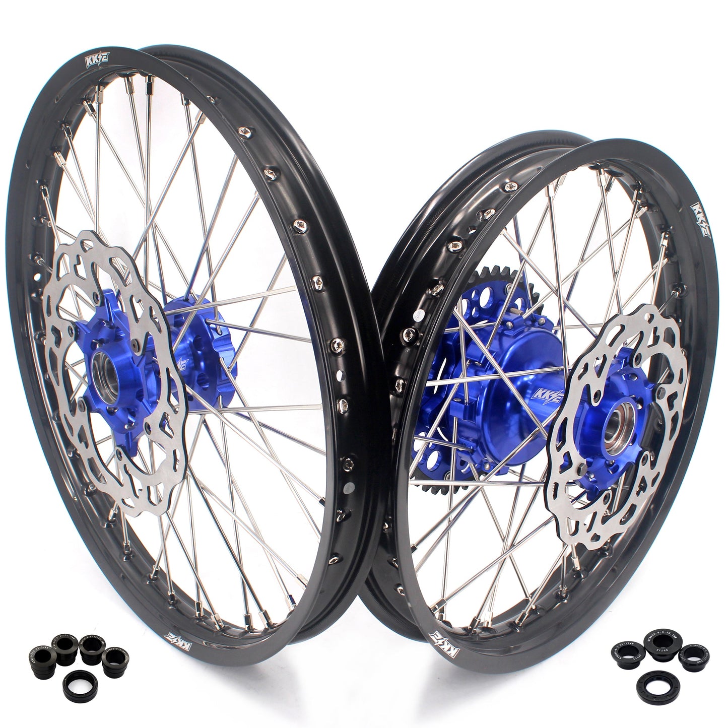 KKE 21/18 Enduro CUSH Drive Spoke Wheels For KTM EXC EXC-F EXC-W 125-530CC 2003-2024 Blue Hub