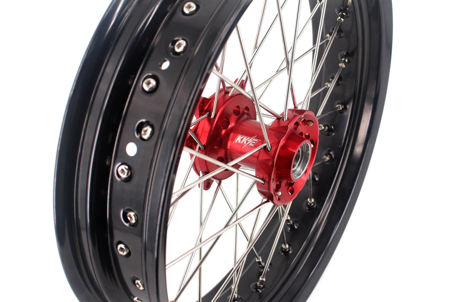 KKE 3.5 & 4.25 Cush Drive Supermoto Rims for HONDA CRF250R/450R 2002-2012 Red&Black