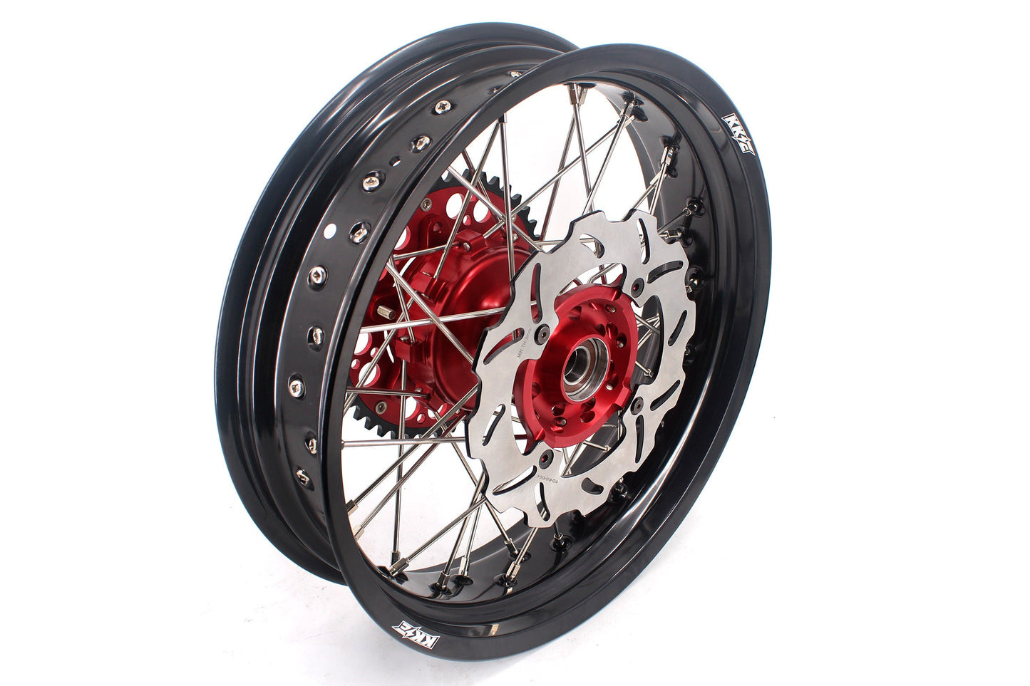 KKE 3.5 & 4.25 Cush Drive Supermoto Rims for HONDA CRF250R/450R 2002-2012 Red&Black With Disc&Sprocket