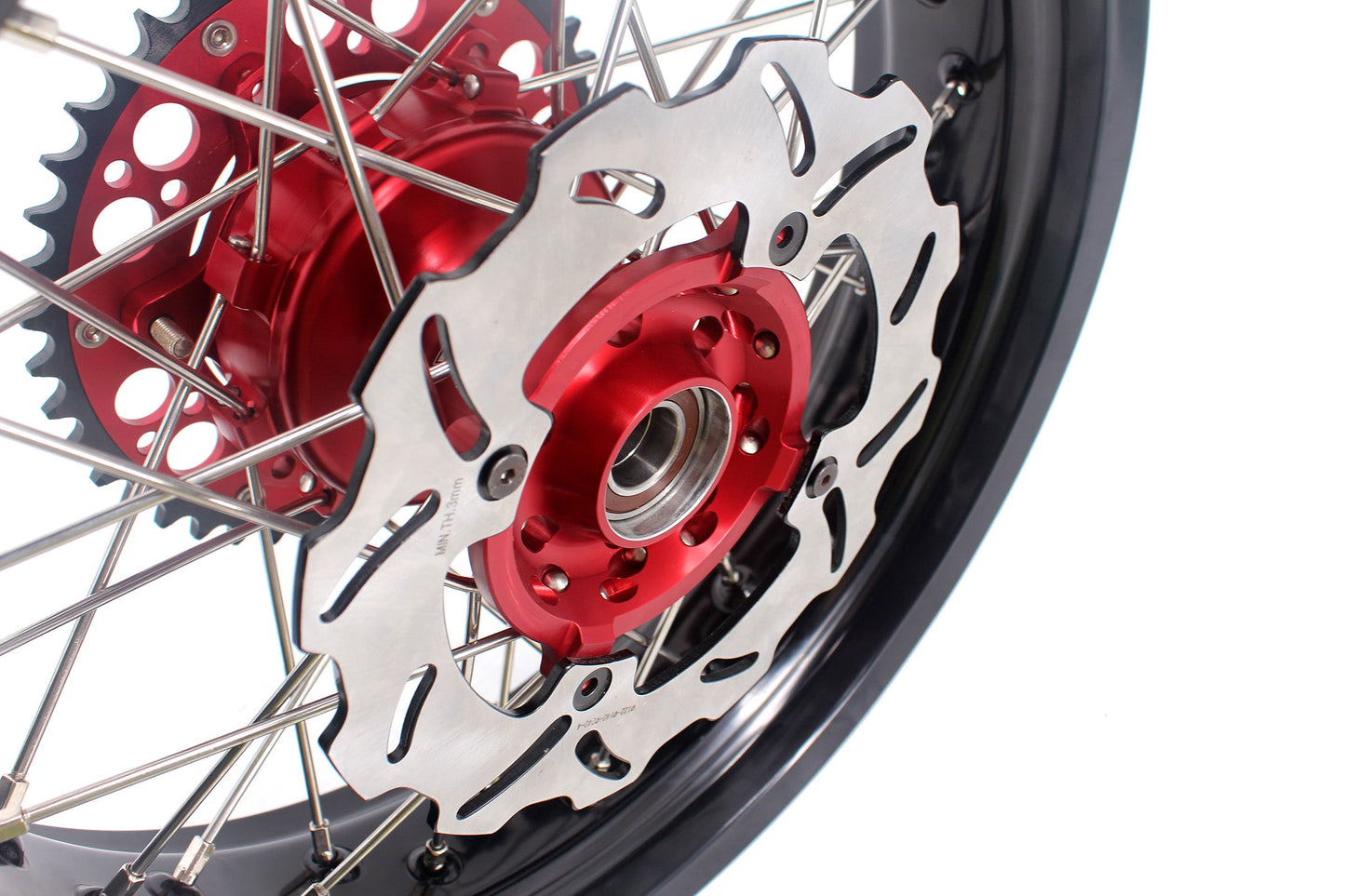 KKE 3.5 & 4.25 Cush Drive Supermoto Rims for HONDA CRF250R/450R 2002-2012 Red&Black With Disc&Sprocket