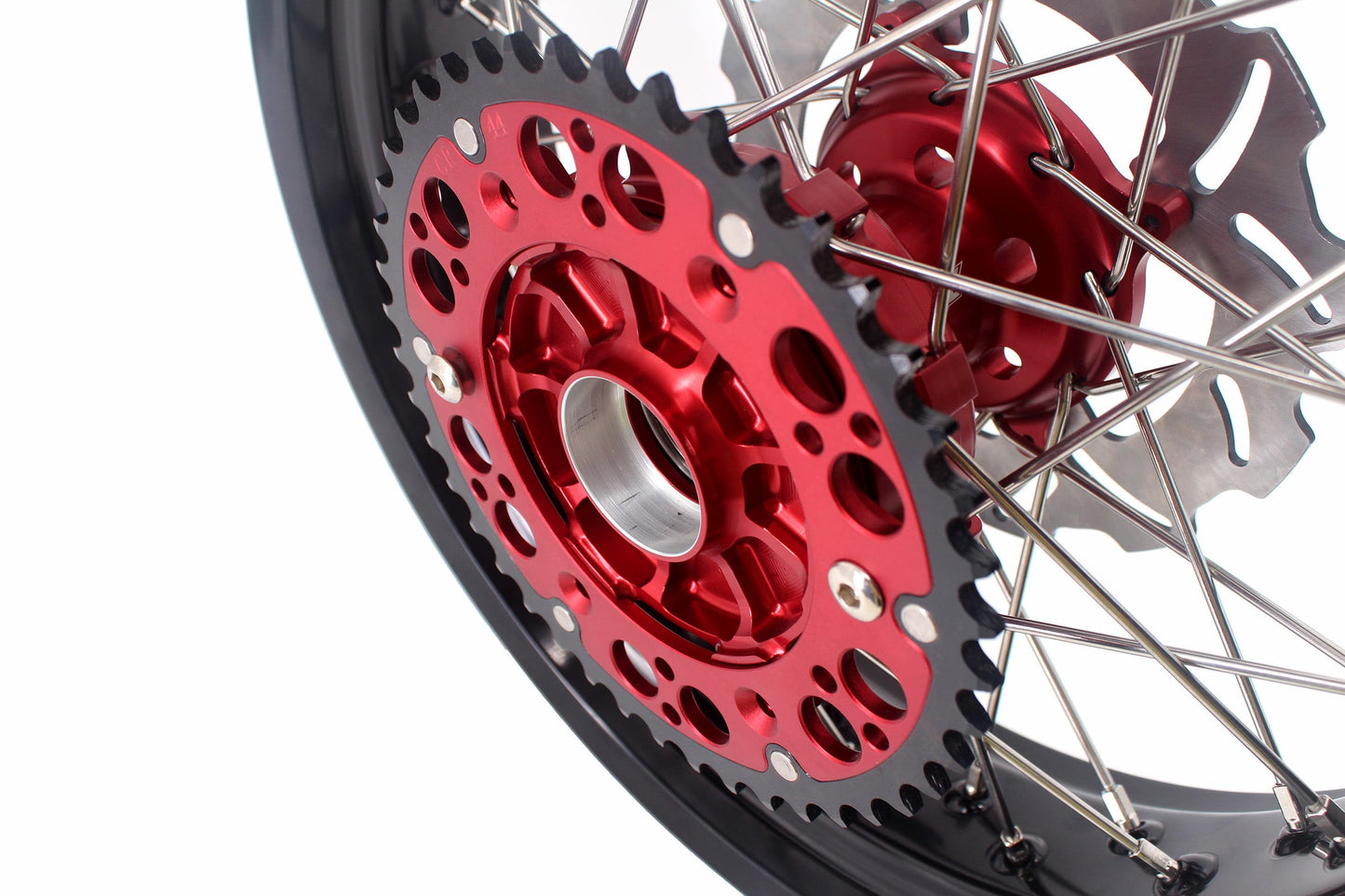 KKE 3.5 & 4.25 Cush Drive Supermoto Rims for HONDA CRF250R/450R 2002-2012 Red&Black With Disc&Sprocket