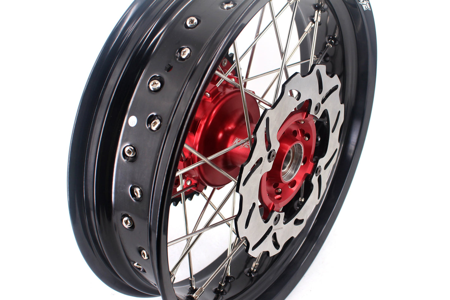 KKE 3.5 & 4.25 Cush Drive Supermoto Rims for HONDA CRF250R/450R 2002-2012 Red&Black With Disc&Sprocket