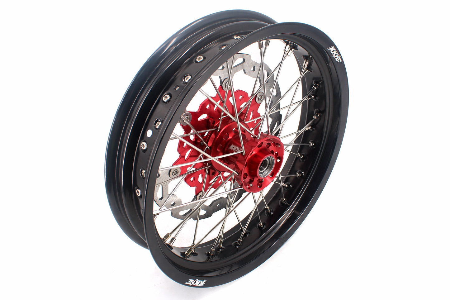 KKE 3.5 & 4.25 Cush Drive Supermoto Rims for HONDA CRF250R/450R 2002-2012 Red&Black With Disc&Sprocket