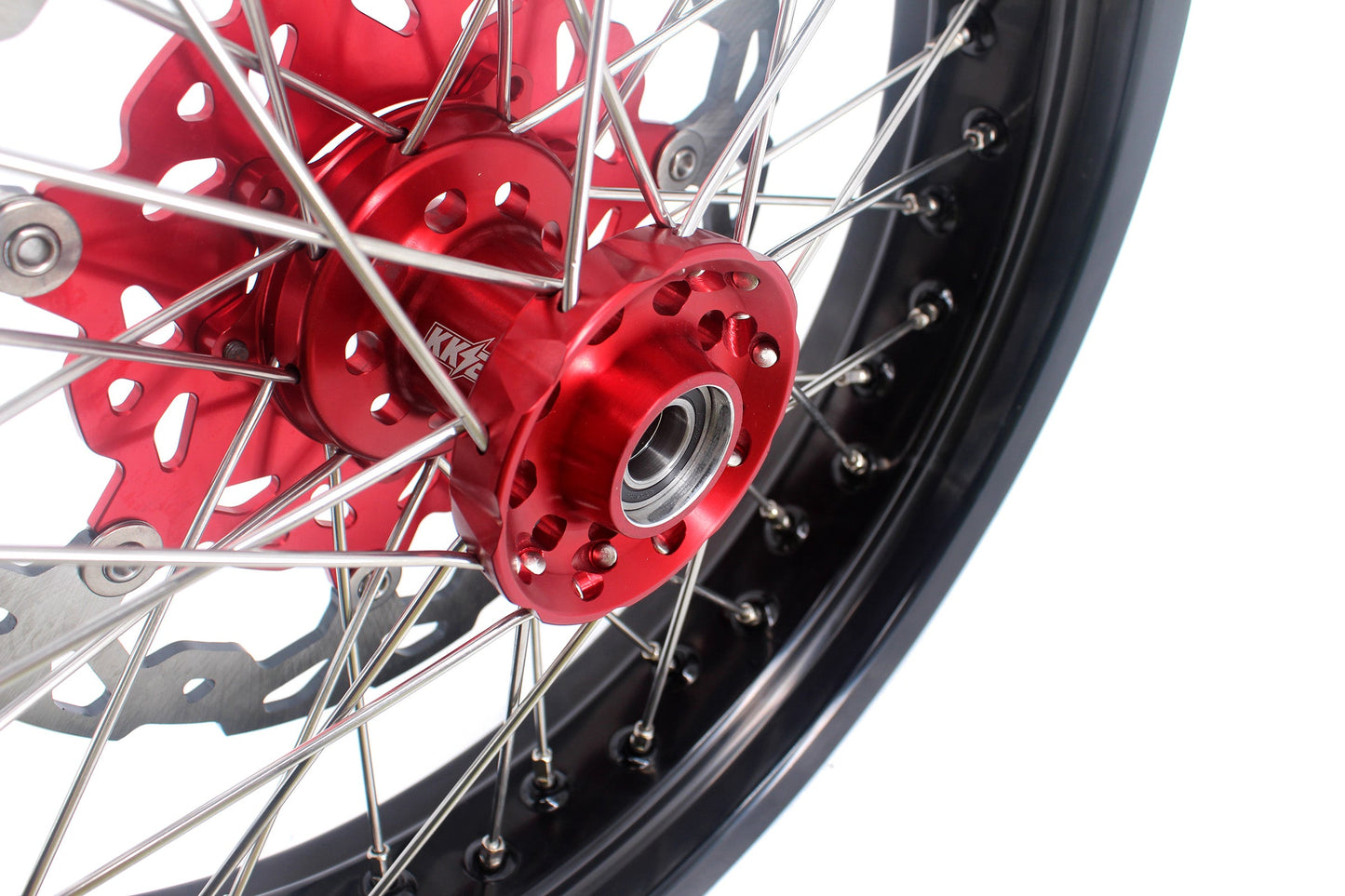 KKE 3.5 & 4.25 Cush Drive Supermoto Rims for HONDA CRF250R/450R 2002-2012 Red&Black With Disc&Sprocket