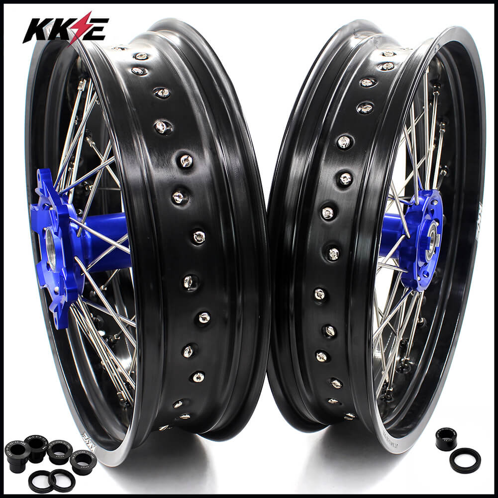 KKE 3.5 & 4.25 Wheels for Yamaha WR250F 2001 WR450F 2003-2018 Blue