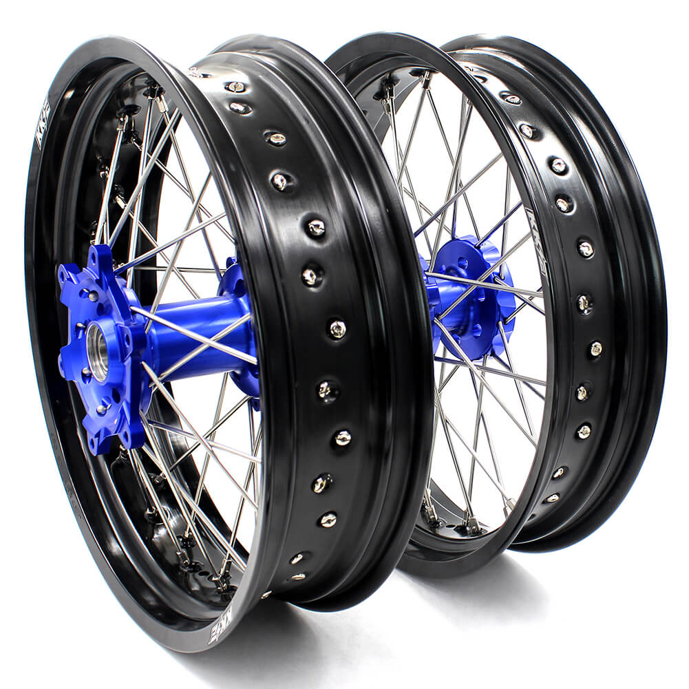 KKE 3.5 & 4.25 Wheels for Yamaha WR250F 2001 WR450F 2003-2018 Blue