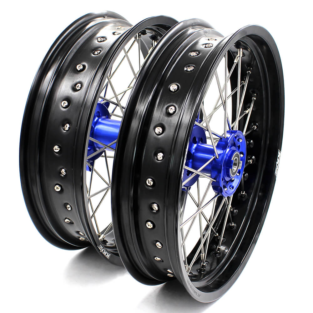 KKE 3.5 & 4.25 Wheels for Yamaha WR250F 2001 WR450F 2003-2018 Blue