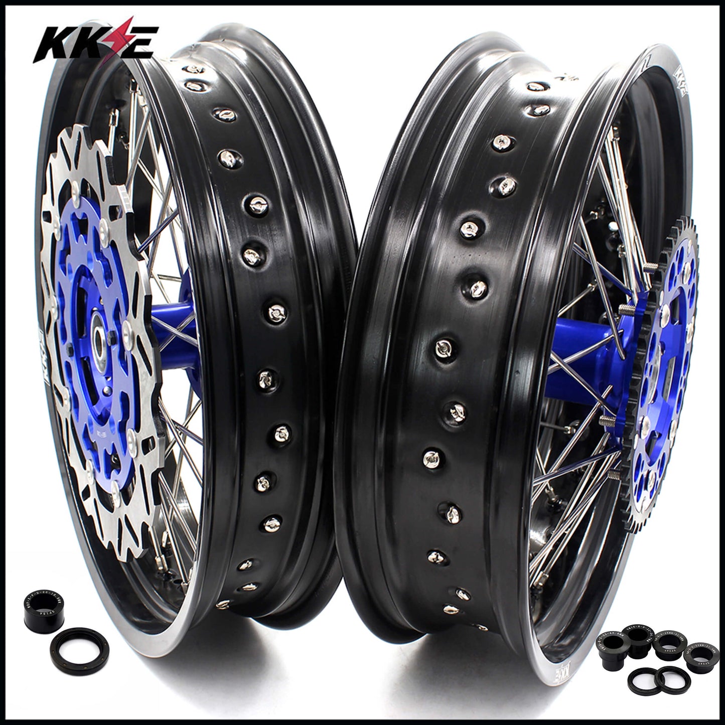 KKE 3.5 & 4.25 Wheels for Yamaha WR250F 2001 WR450F 2003-2018 Blue