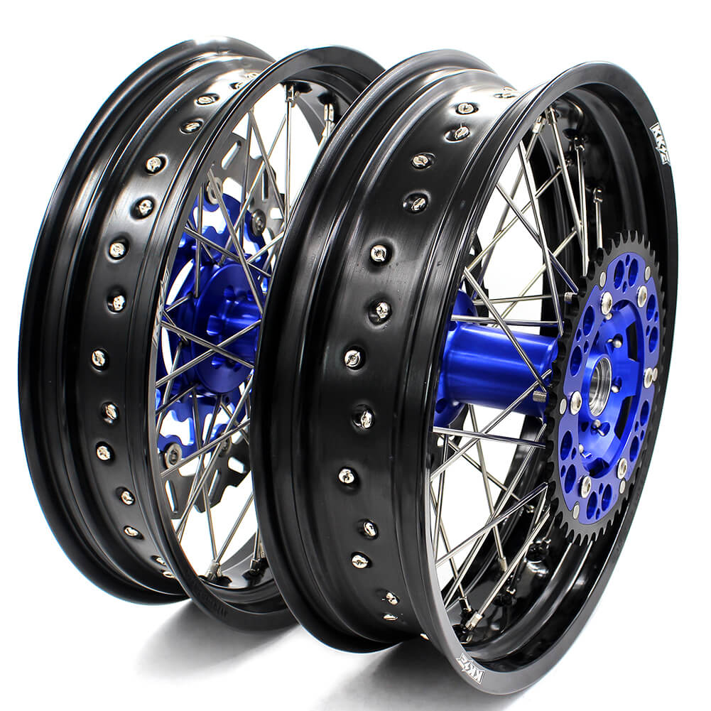 KKE 3.5 & 4.25 Wheels for Yamaha WR250F 2001 WR450F 2003-2018 Blue
