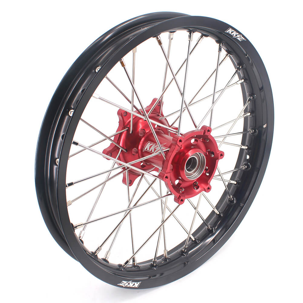 KKE 21/18 Spoked Enduro Wheels for GAS GAS Enduro Bikes 2004-2017 Red