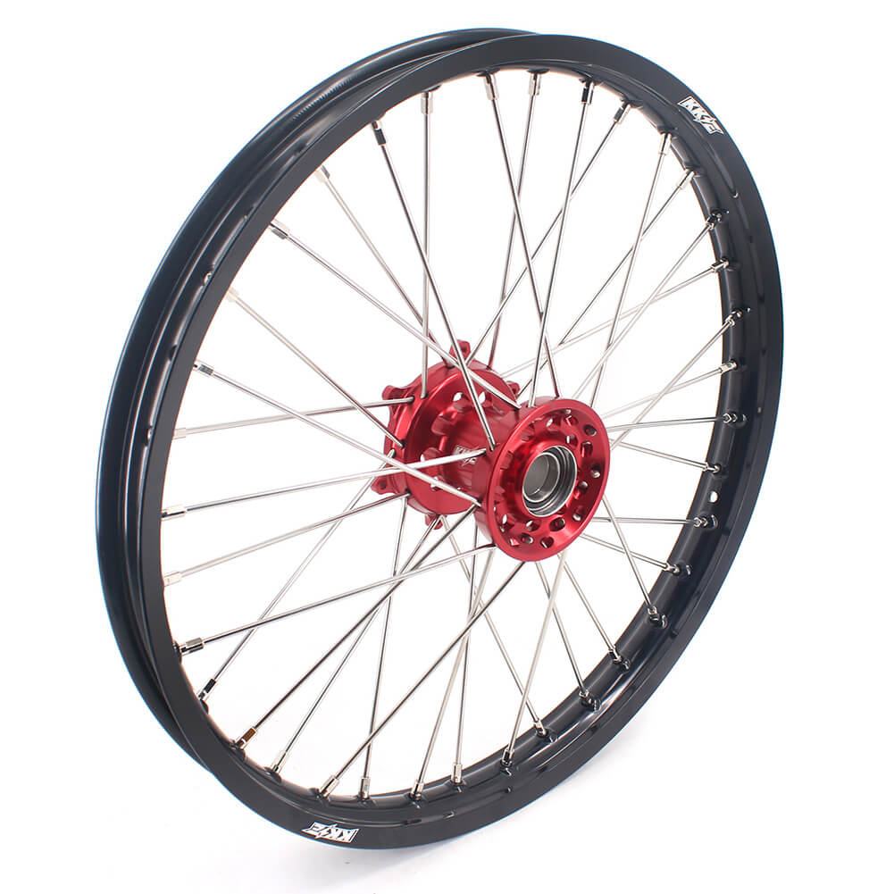 KKE 21/18 Spoked Enduro Wheels for GAS GAS Enduro Bikes 2004-2017 Red