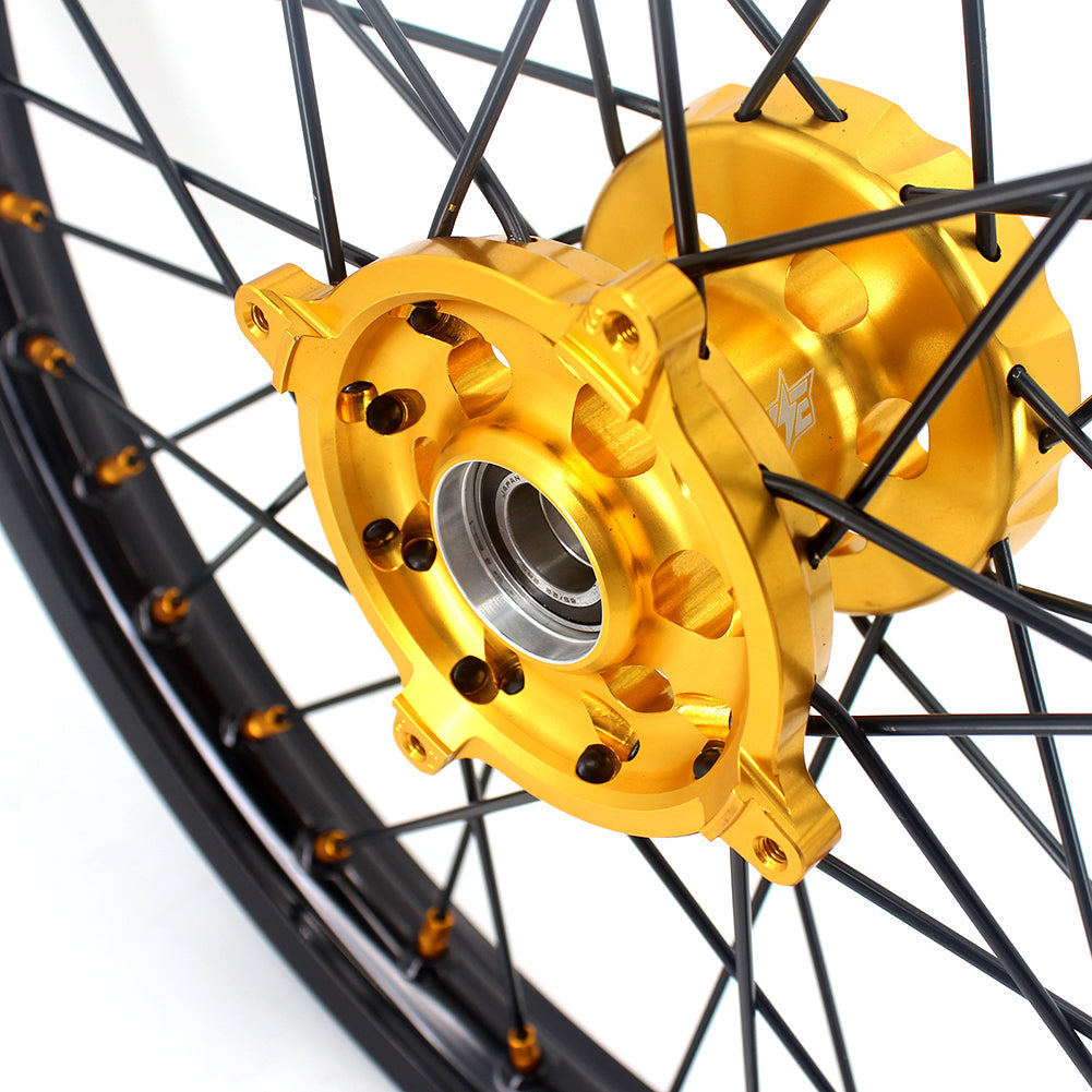 KKE 21 & 19 MX Wheels Rims for SUZUKI RMZ250 2007-2024 RMZ450 2005-2024 Black Spokes