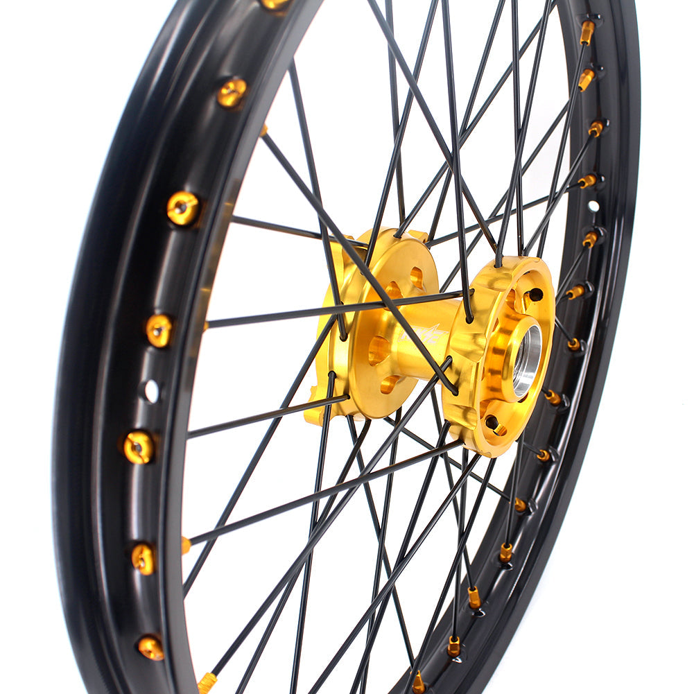 KKE 21 & 19 MX Wheels Rims for SUZUKI RMZ250 2007-2024 RMZ450 2005-2024 Black Spokes