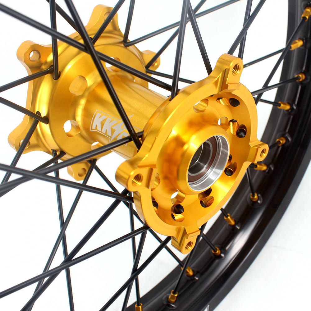 KKE 21 & 19 MX Wheels Rims for SUZUKI RMZ250 2007-2024 RMZ450 2005-2024 Black Spokes