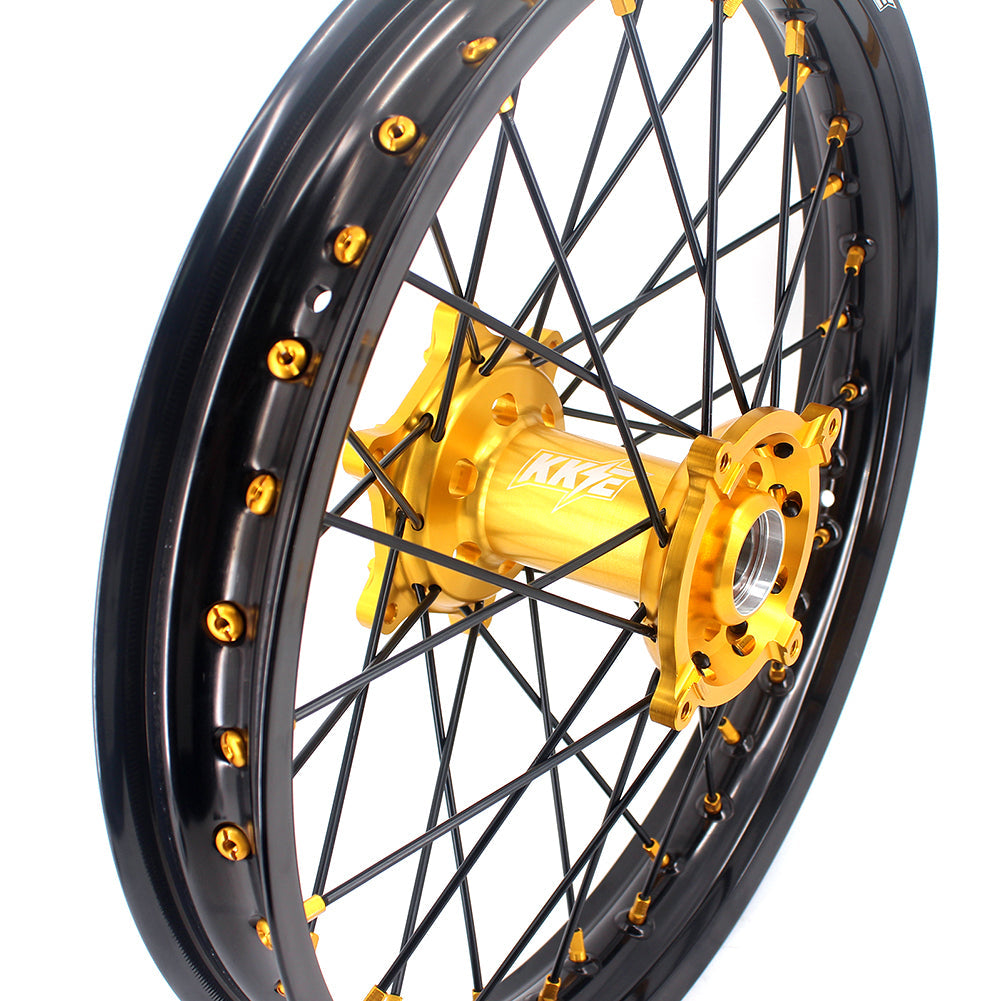 KKE 21 & 19 MX Wheels Rims for SUZUKI RMZ250 2007-2024 RMZ450 2005-2024 Black Spokes