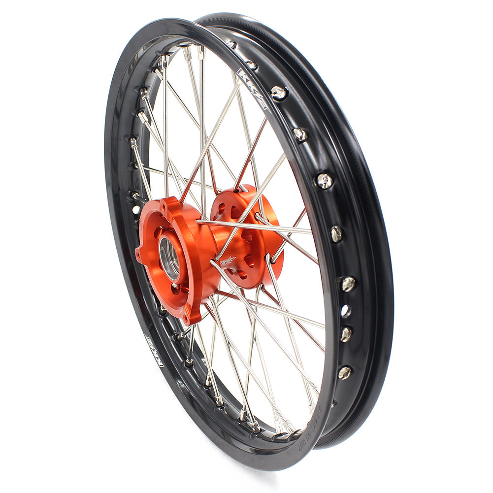 KKE 14 & 12 Spoked Kids Rims for KTM 50 SX 2014-2023 Gas Gas MC 50 2021-2023 Orange