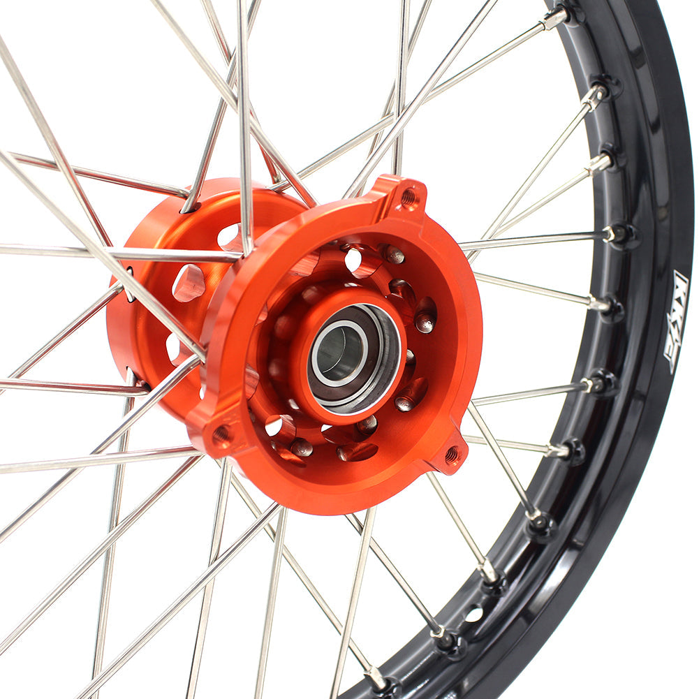 KKE 14 & 12 Spoked Kids Rims for KTM 50 SX 2014-2023 Gas Gas MC 50 2021-2023 Orange