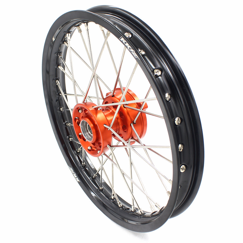 KKE 14 & 12 Spoked Kids Rims for KTM 50 SX 2014-2023 Gas Gas MC 50 2021-2023 Orange