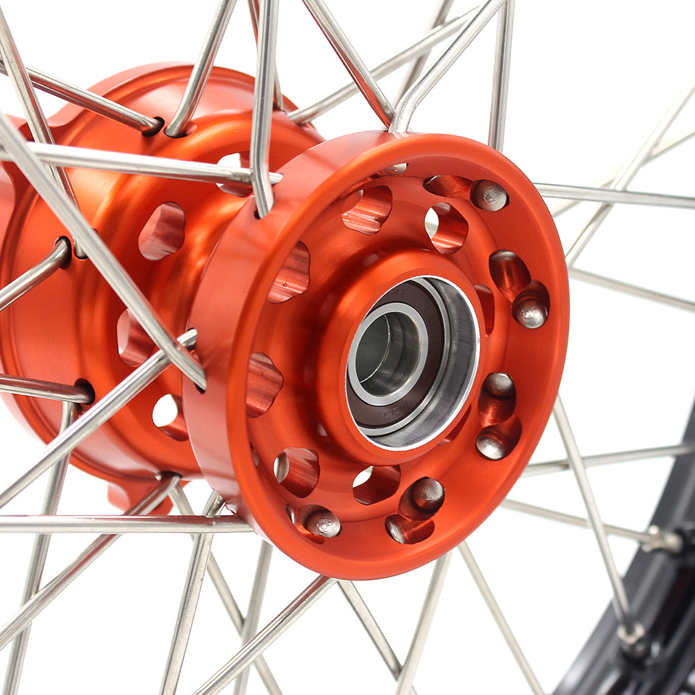 KKE 14 & 12 Spoked Kids Rims for KTM 50 SX 2014-2023 Gas Gas MC 50 2021-2023 Orange