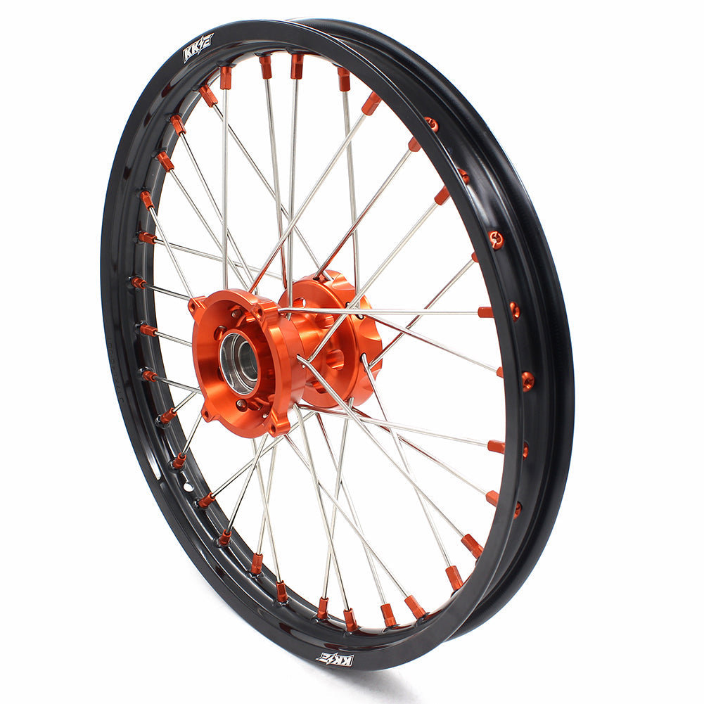 KKE 17"*1.4/14"*1.6 Small Kid's Wheels Rims Set For KTM SX 85 2021-2024 Orange Nipples