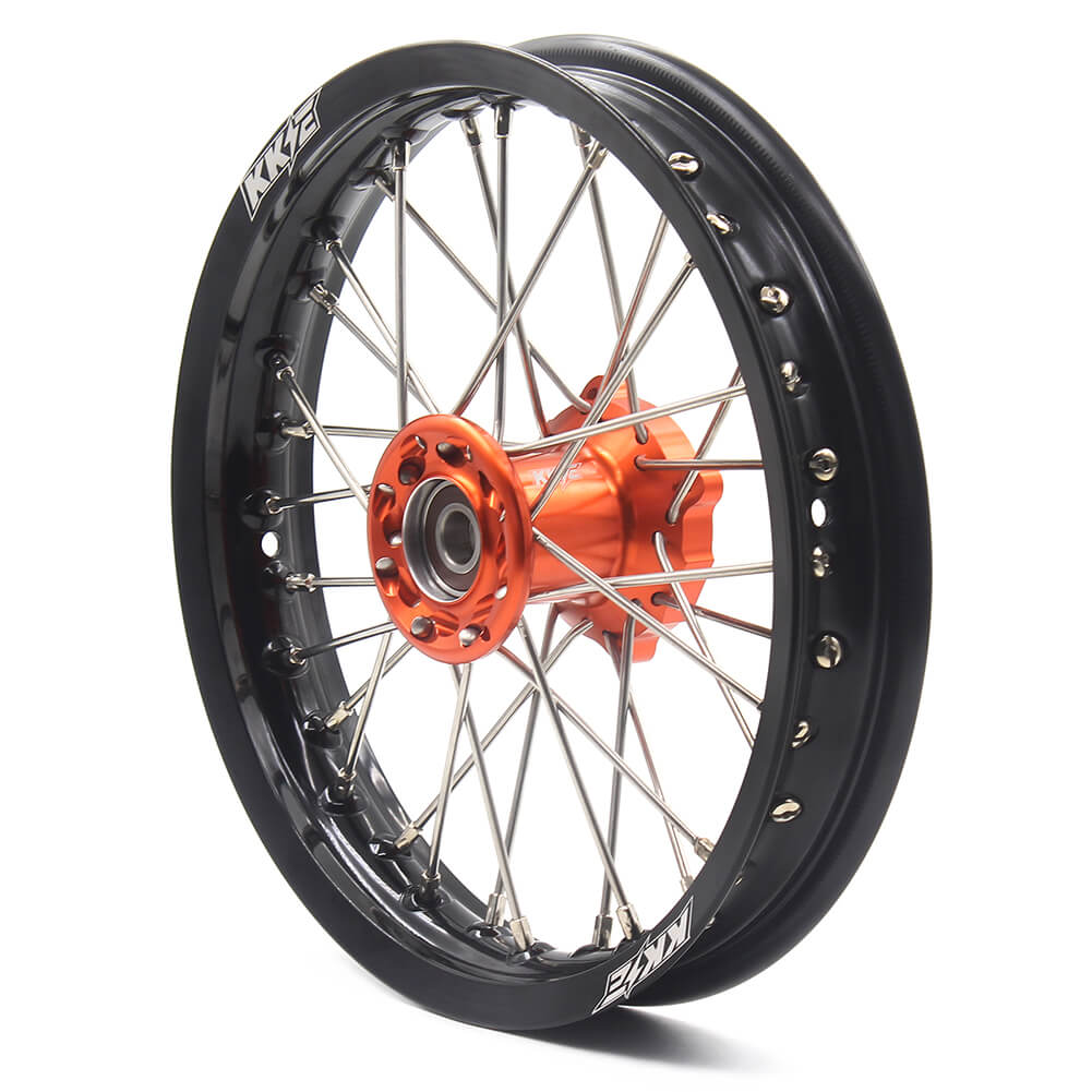KKE 12/10 Small Kid's Wheels For KTM SX50 GAS GAS MC50 Mini Dirtbikes Orange Hub
