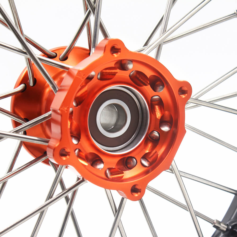 KKE 12/10 Small Kid's Wheels For KTM SX50 GAS GAS MC50 Mini Dirtbikes Orange Hub