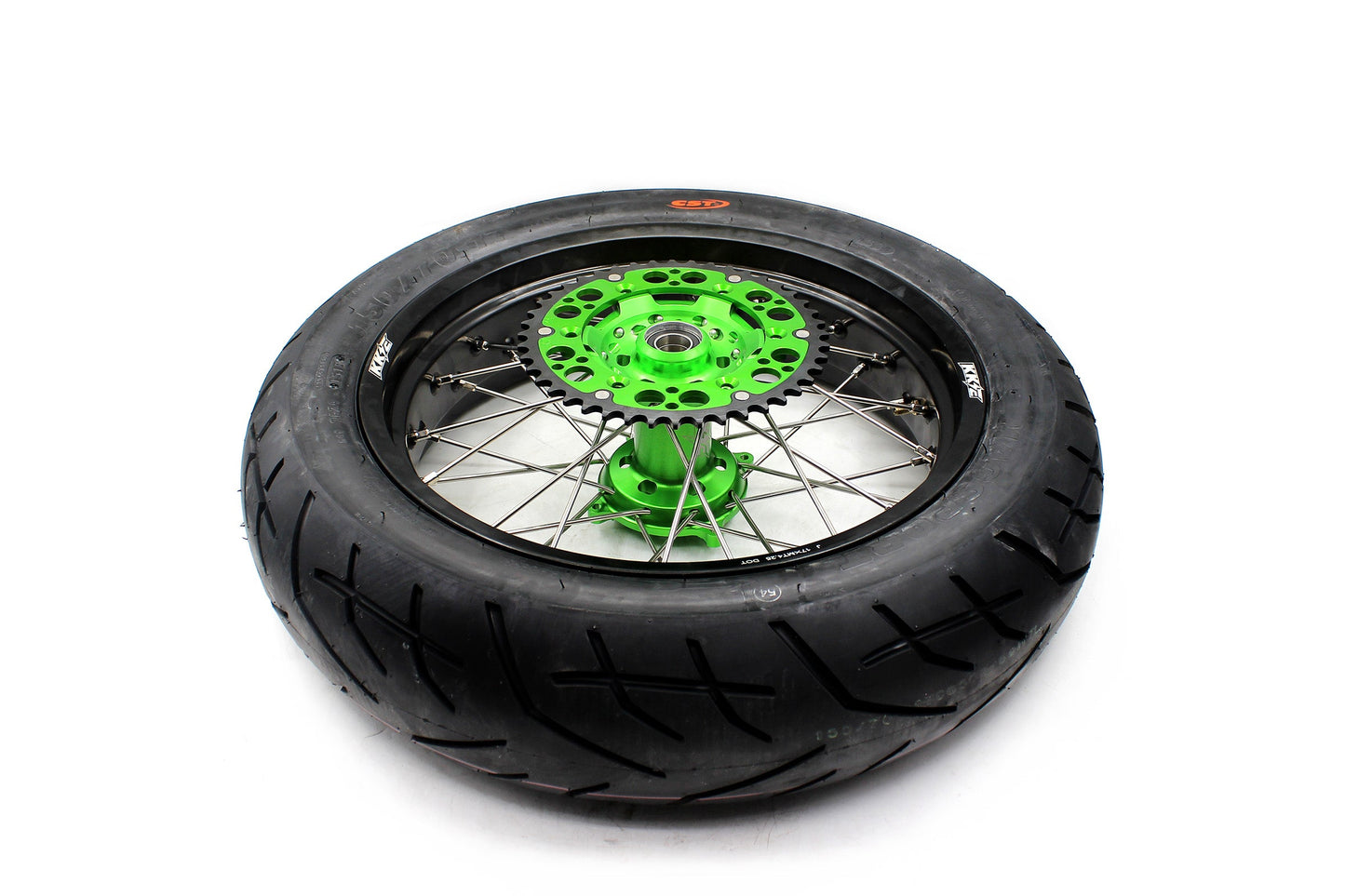 KKE 17inch KX450 KX450X KX250F 2020 KX450F 2019-2021 KX450 2019-2023 For KAWASAKI Supermoto Rims CST Tires Green