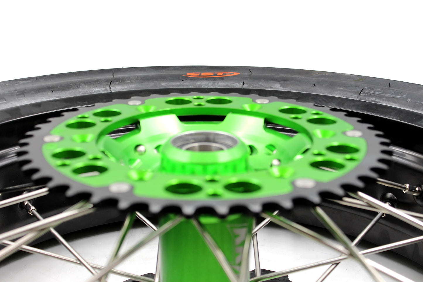KKE 17inch KX450 KX450X KX250F 2020 KX450F 2019-2021 KX450 2019-2023 For KAWASAKI Supermoto Rims CST Tires Green