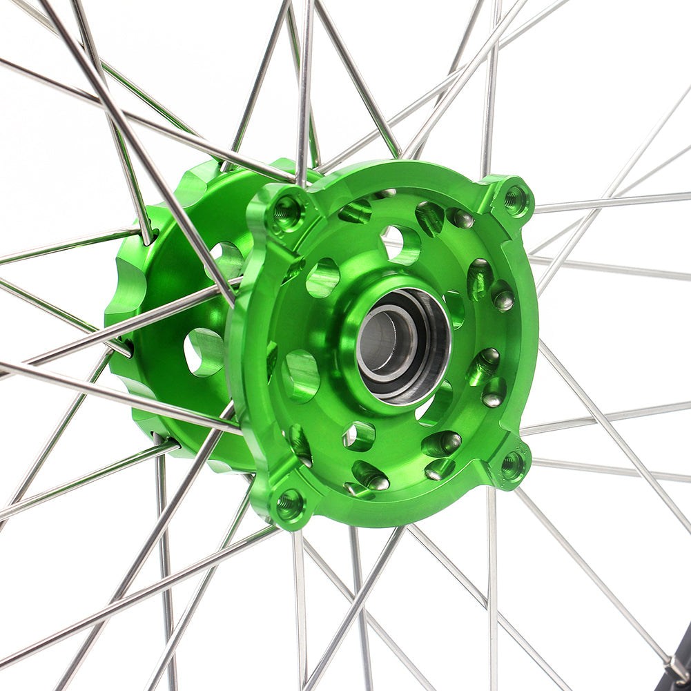 KKE 21" 18" Motorcycle Aluminum Spoke Wheels For KAWASAKI KX250F KX450F 2006-2014