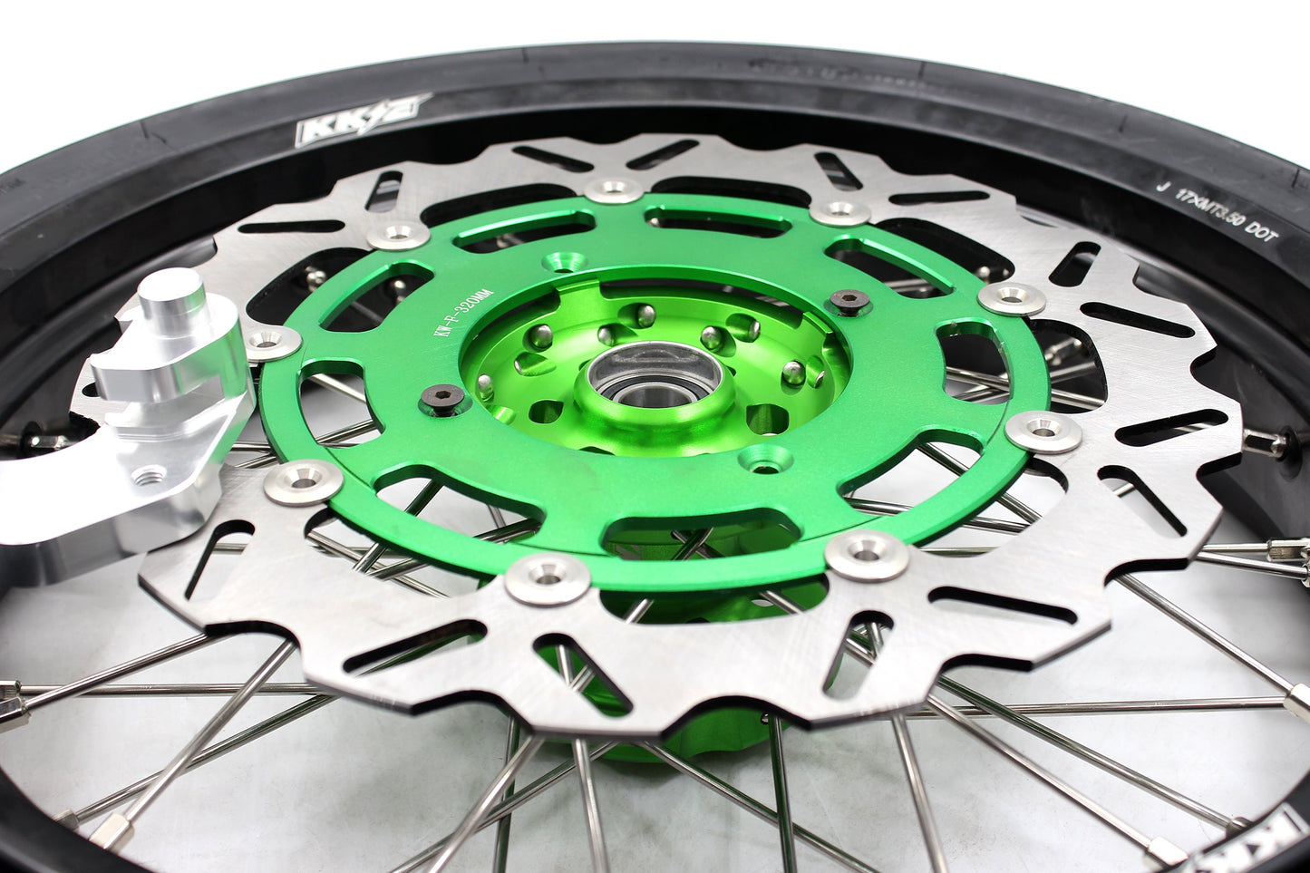 KKE 17inch KX450 KX450X KX250F 2020 KX450F 2019-2021 KX450 2019-2023 For KAWASAKI Supermoto Rims CST Tires Green